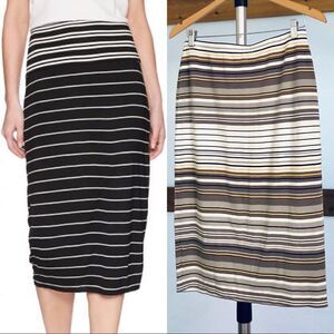 MAX STUDIO Striped Pencil Midi‎ Skirt / Sz M